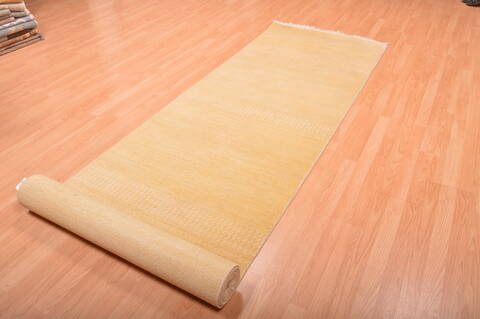 Modern Beige Runner Hand Knotted 34 X 155  Area Rug 100-76047 Image 12