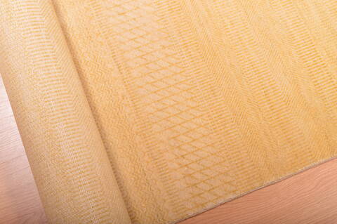 Modern Beige Runner Hand Knotted 34 X 155  Area Rug 100-76047 Image 3