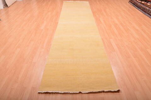 Modern Beige Runner Hand Knotted 34 X 155  Area Rug 100-76047 Image 6