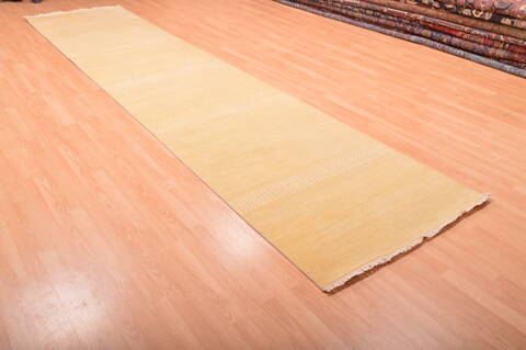 Modern Beige Runner Hand Knotted 34 X 155  Area Rug 100-76047 Image 7