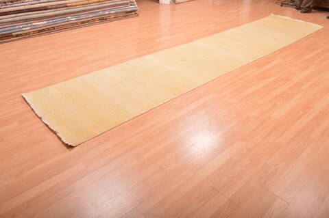 Modern Beige Runner Hand Knotted 34 X 155  Area Rug 100-76047 Image 8