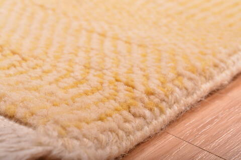 Modern Beige Runner Hand Knotted 34 X 155  Area Rug 100-76047 Image 9