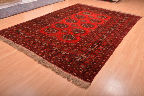 Khan Mohammadi Orange Hand Knotted 80 X 114  Area Rug 100-76090 Image 11
