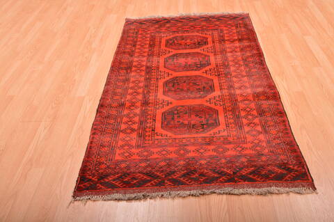 Khan Mohammadi Red Runner Hand Knotted 35 X 68  Area Rug 100-76096 Image 3