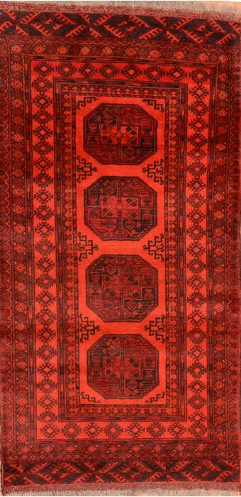 Khan Mohammadi Red Runner Hand Knotted 35 X 68  Area Rug 100-76096 Image 0