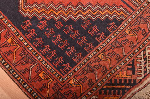 Khan Mohammadi Blue Runner Hand Knotted 35 X 70  Area Rug 100-76110 Image 14