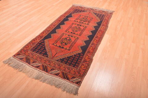Khan Mohammadi Blue Runner Hand Knotted 35 X 70  Area Rug 100-76110 Image 2