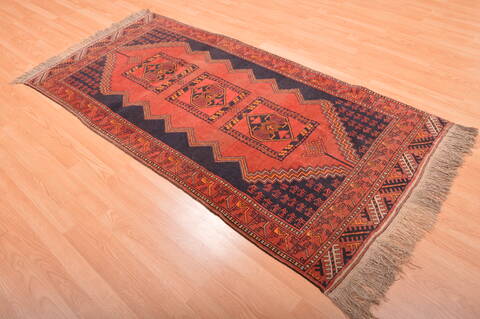 Khan Mohammadi Blue Runner Hand Knotted 35 X 70  Area Rug 100-76110 Image 3