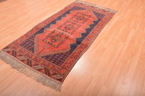 Khan Mohammadi Blue Runner Hand Knotted 35 X 70  Area Rug 100-76110 Image 6