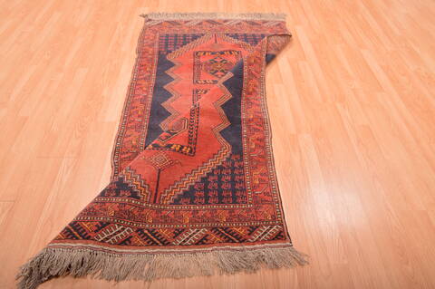 Khan Mohammadi Blue Runner Hand Knotted 35 X 70  Area Rug 100-76110 Image 9