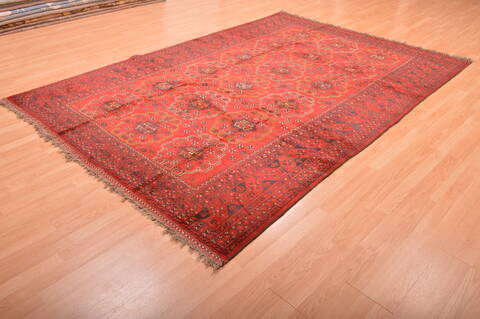 Khan Mohammadi Red Hand Knotted 68 X 98  Area Rug 100-76123 Image 14
