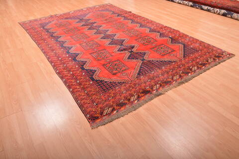 Khan Mohammadi Red Hand Knotted 67 X 97  Area Rug 100-76124 Image 1