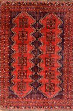 Afghan Khan Mohammadi Red Rectangle 7x10 ft Wool Carpet 76124