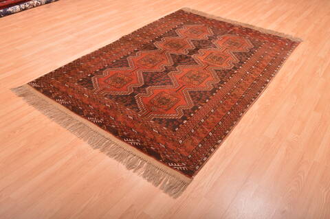 Khan Mohammadi Brown Hand Knotted 51 X 73  Area Rug 100-76131 Image 10