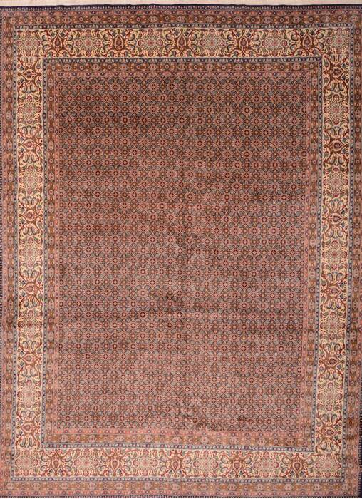 Mood Beige Hand Knotted 98 X 130  Area Rug 100-76180 Image 0