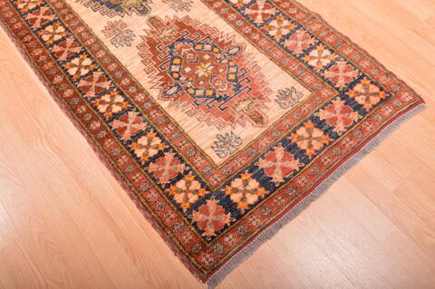 Chobi Beige Runner Hand Knotted 211 X 92  Area Rug 100-76190 Image 10