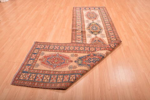 Chobi Beige Runner Hand Knotted 211 X 92  Area Rug 100-76190 Image 14