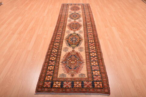 Chobi Beige Runner Hand Knotted 211 X 92  Area Rug 100-76190 Image 1