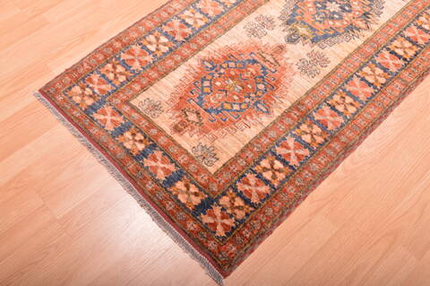 Chobi Beige Runner Hand Knotted 211 X 92  Area Rug 100-76190 Image 9