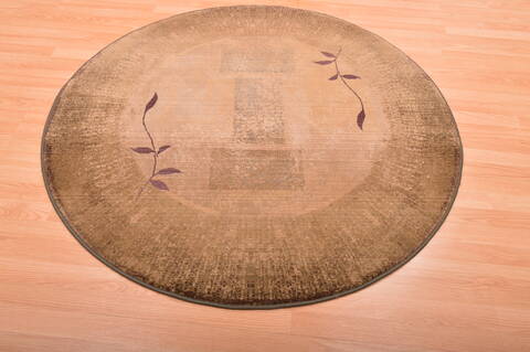 Modern Green Round Machine Made 411 X 411  Area Rug 100-76199 Image 2