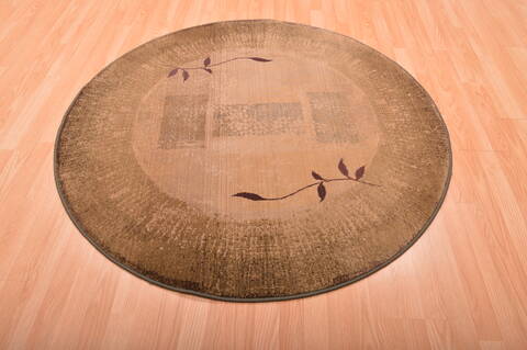 Modern Green Round Machine Made 411 X 411  Area Rug 100-76199 Image 3