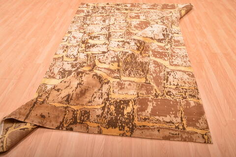 Modern Beige Hand Knotted 60 X 810  Area Rug 100-76297 Image 13