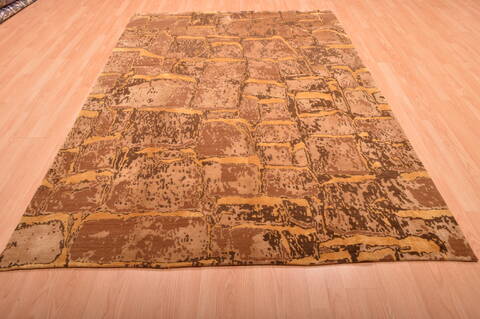 Modern Beige Hand Knotted 60 X 810  Area Rug 100-76297 Image 1
