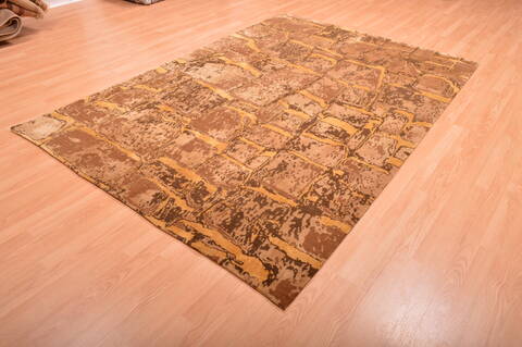 Modern Beige Hand Knotted 60 X 810  Area Rug 100-76297 Image 2