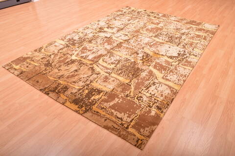 Modern Beige Hand Knotted 60 X 810  Area Rug 100-76297 Image 5