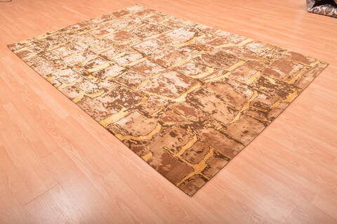 Modern Beige Hand Knotted 60 X 810  Area Rug 100-76297 Image 6