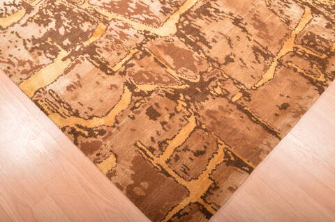Modern Beige Hand Knotted 60 X 810  Area Rug 100-76297 Image 7