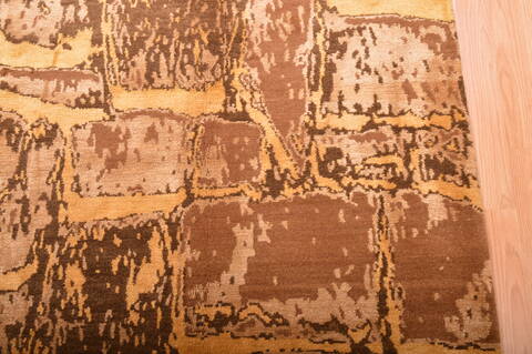 Modern Beige Hand Knotted 60 X 810  Area Rug 100-76297 Image 8