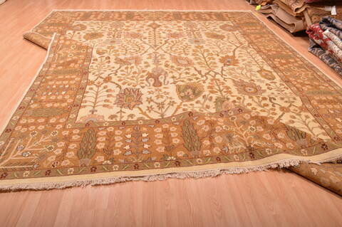Mahal Beige Hand Knotted 1110 X 147  Area Rug 100-76310 Image 13
