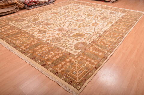 Mahal Beige Hand Knotted 1110 X 147  Area Rug 100-76310 Image 18