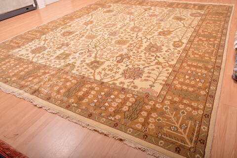 Mahal Beige Hand Knotted 1110 X 147  Area Rug 100-76310 Image 1