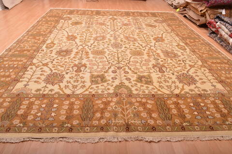 Mahal Beige Hand Knotted 1110 X 147  Area Rug 100-76310 Image 20