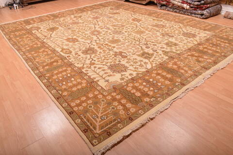 Mahal Beige Hand Knotted 1110 X 147  Area Rug 100-76310 Image 21