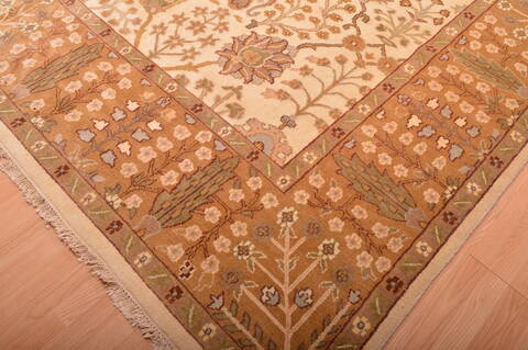 Mahal Beige Hand Knotted 1110 X 147  Area Rug 100-76310 Image 2