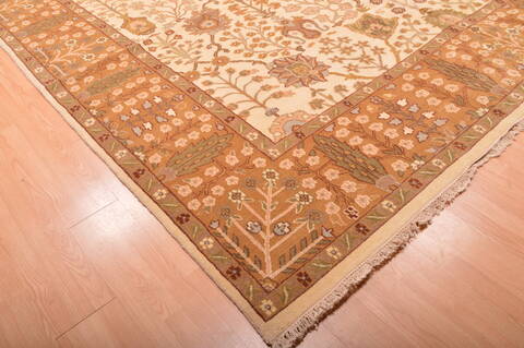Mahal Beige Hand Knotted 1110 X 147  Area Rug 100-76310 Image 4