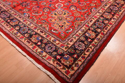 Mashad Red Hand Knotted 110 X 165  Area Rug 100-76314 Image 10