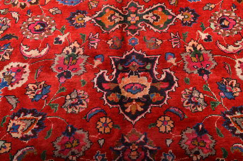 Mashad Red Hand Knotted 110 X 165  Area Rug 100-76314 Image 12