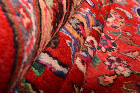 Mashad Red Hand Knotted 110 X 165  Area Rug 100-76314 Image 16