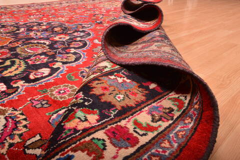 Mashad Red Hand Knotted 110 X 165  Area Rug 100-76314 Image 17