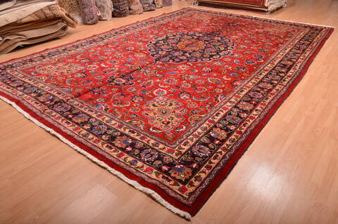 Mashad Red Hand Knotted 110 X 165  Area Rug 100-76314 Image 2