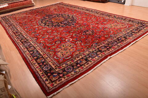 Mashad Red Hand Knotted 110 X 165  Area Rug 100-76314 Image 3