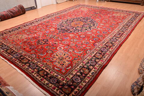 Mashad Red Hand Knotted 110 X 165  Area Rug 100-76314 Image 6