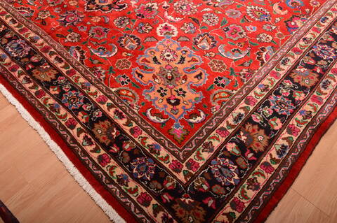 Mashad Red Hand Knotted 110 X 165  Area Rug 100-76314 Image 7