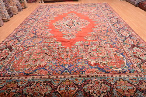 Moshk Abad Red Hand Knotted 106 X 166  Area Rug 100-76325 Image 1