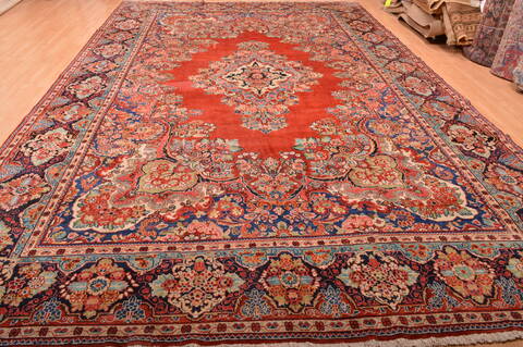 Moshk Abad Red Hand Knotted 106 X 166  Area Rug 100-76325 Image 4