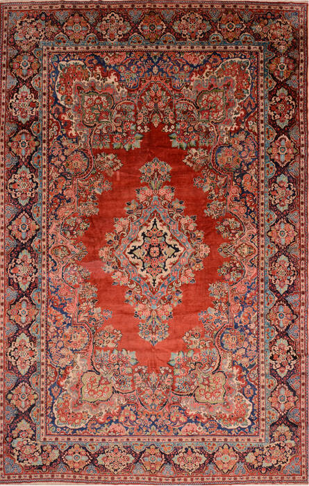 Moshk Abad Red Hand Knotted 106 X 166  Area Rug 100-76325 Image 0